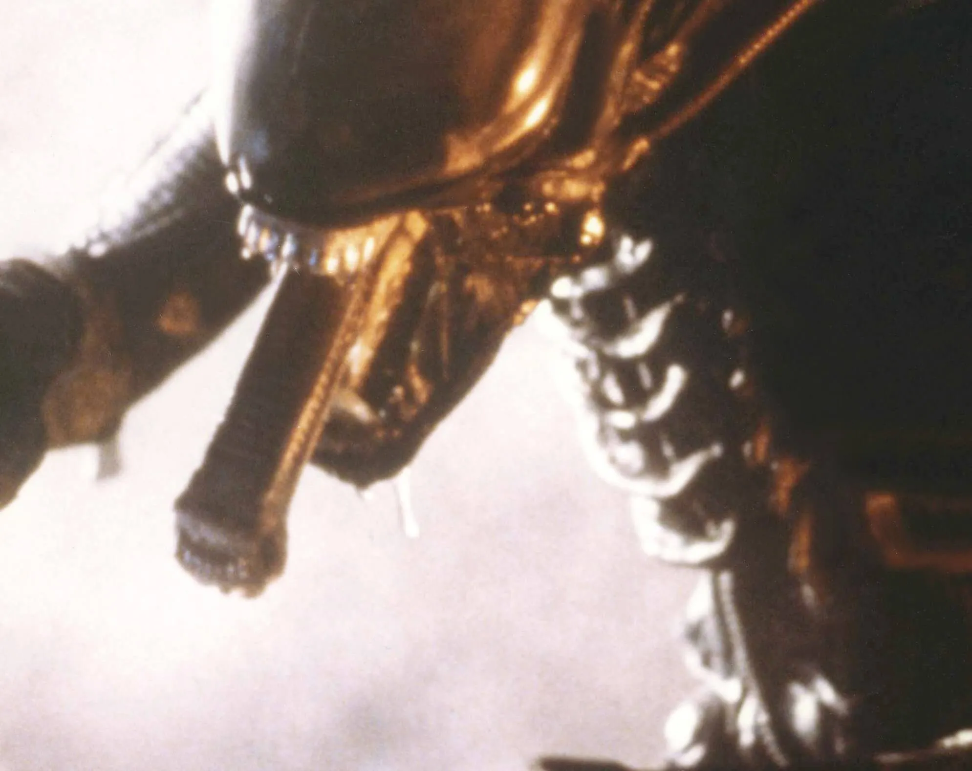 The Xenomorph from 'Alien' biting metal