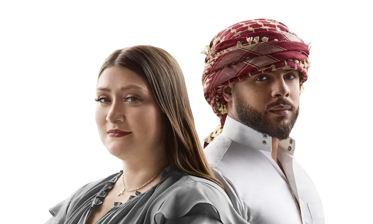 Portrait of Ashley and Mohammed from TLC's 'Forbidden Love' on a white background