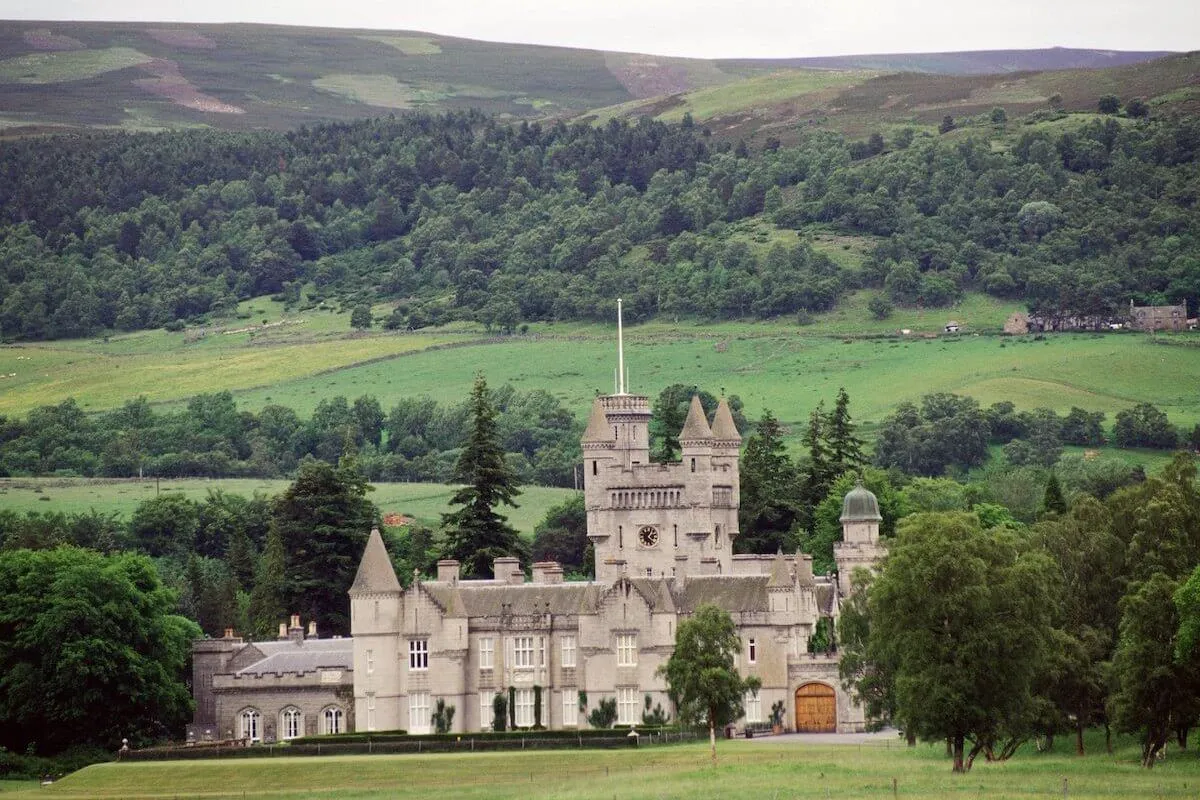 The exterior of Balmoral Castle, the royal family's Scotland estate.