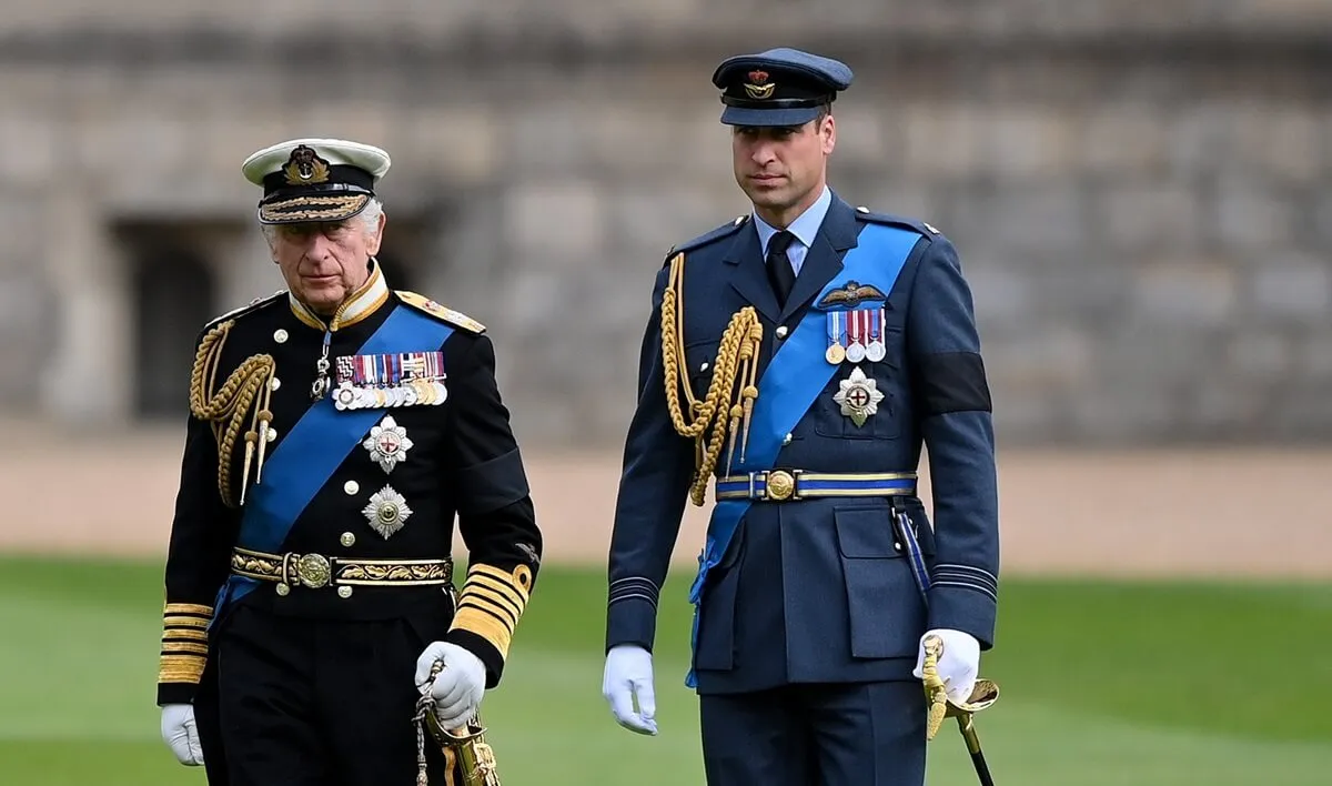 King Charles III and Prince William ahead of the Committal Service for Queen Elizabeth II at St. George's Chapel