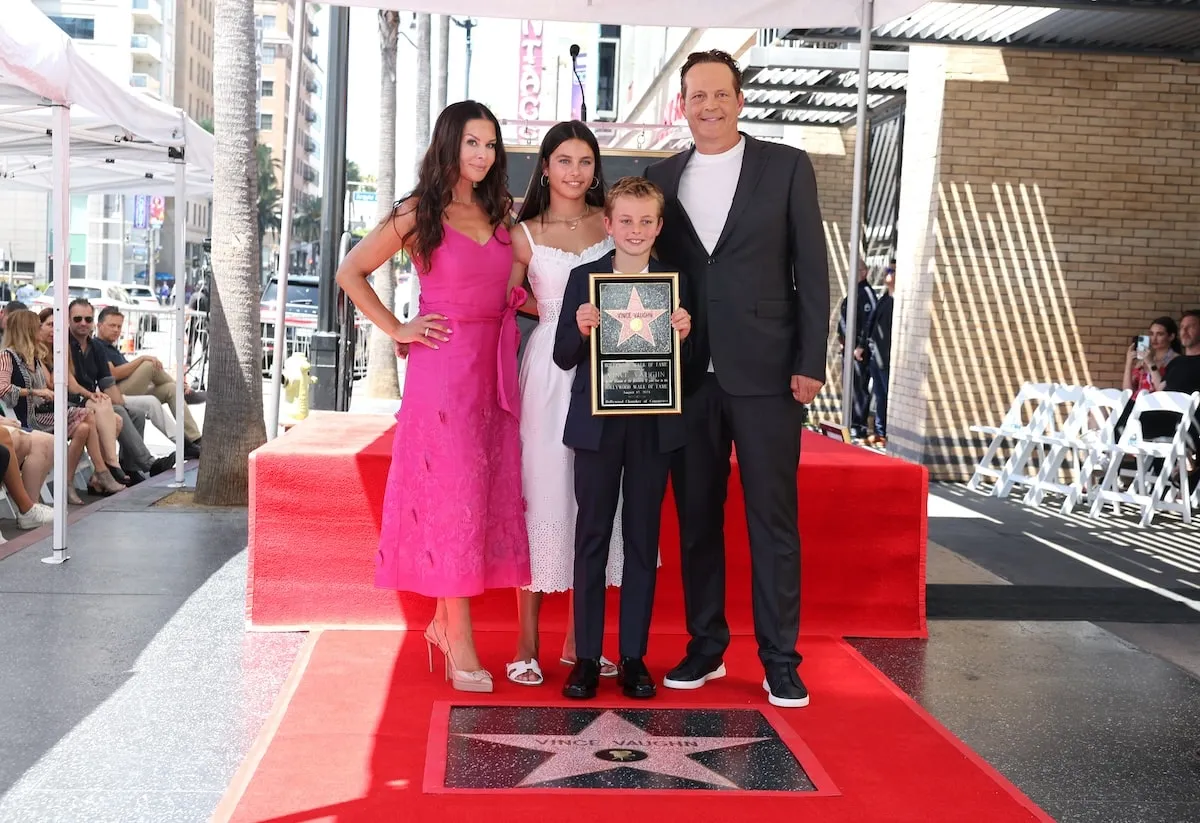 The Vaughn family, Kyla Weber, Locklyn, Vernon, and Vince Vaughn, at The Hollywood Walk of Fame star ceremony