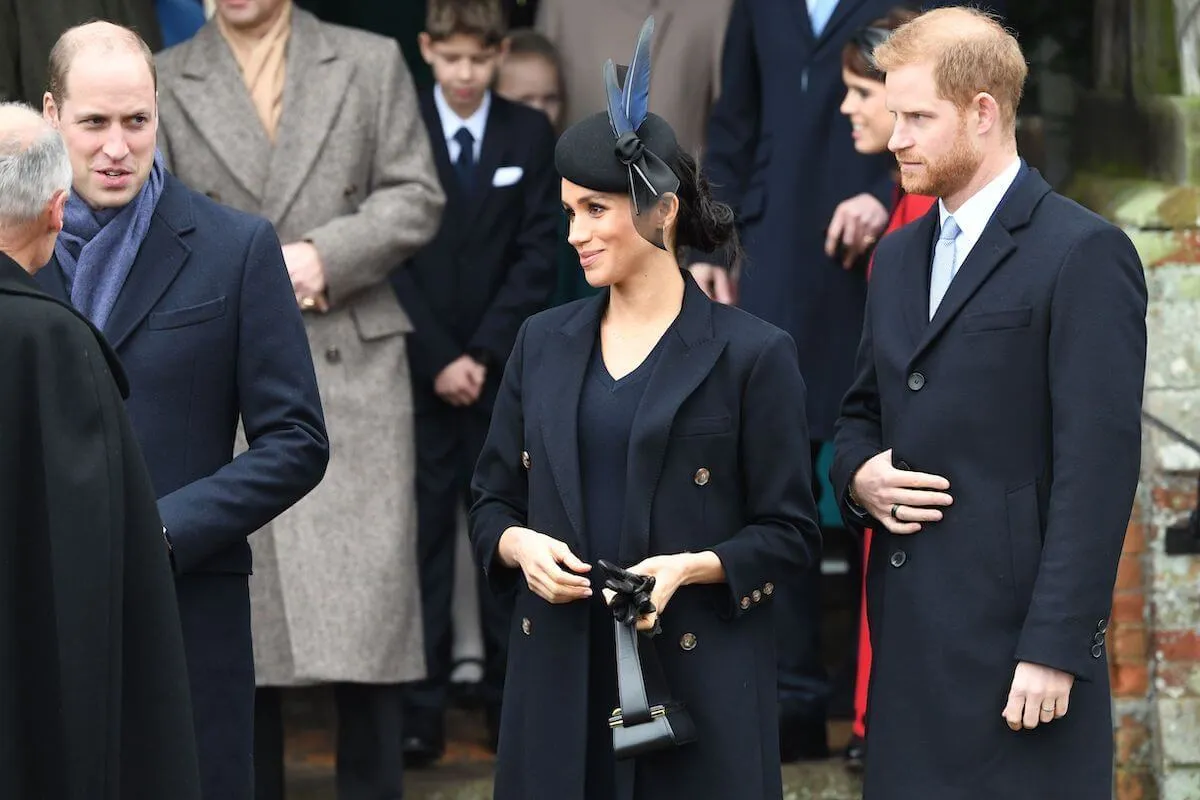 Prince William, Meghan Markle, and Prince Harry on Christmas Day 2018