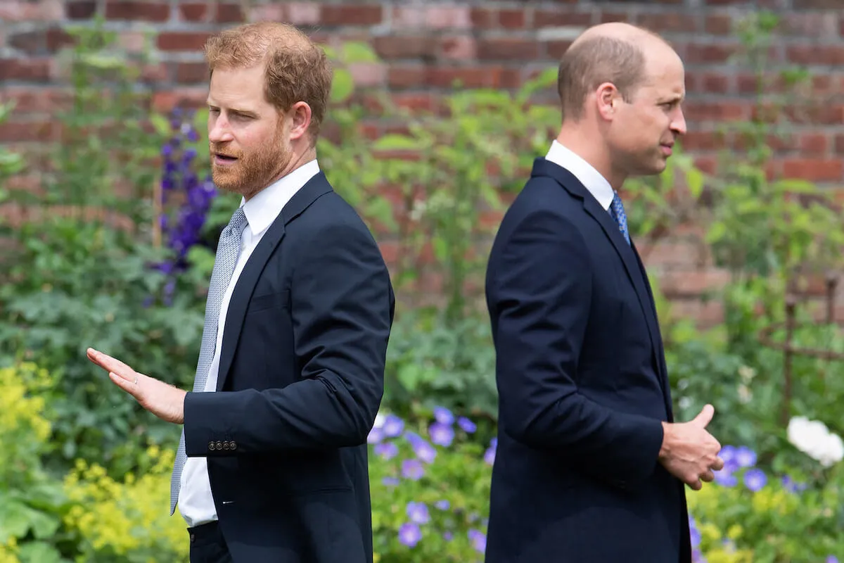 Prince William, who doesn't want Prince Harry to get his inheritance from Queen Elizabeth the Queen Mother, stands with his back to his brother