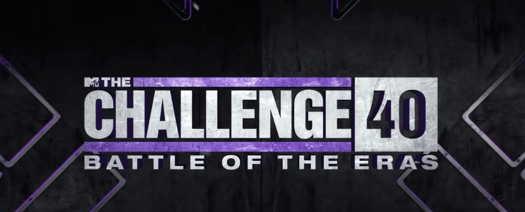 'The Challenge 40: Battle of the Eras' logo in white and purple against a black background