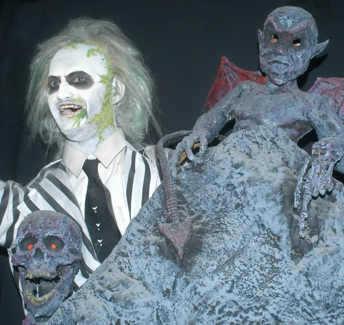 A wax figure of Tim Burton's 'Beetlejuice'